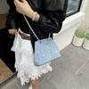 Denim bag new fashion simple diamond messenger bag niche summer casual fashionable shoulder bag