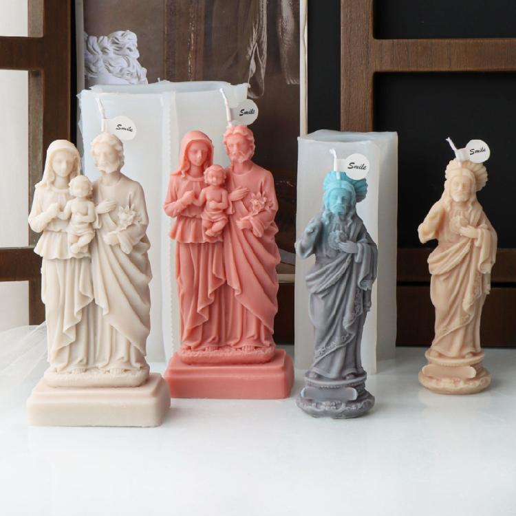 Jesus Statue Silikonform DIY Aromatherapie Kerzenherstellungswerkzeug Form Handwerk