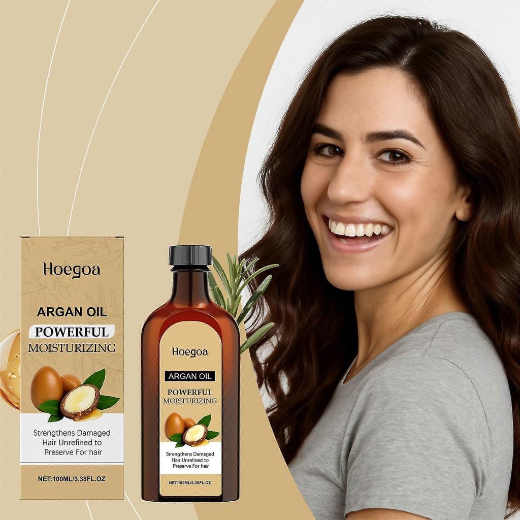 Hoegoa Moroccan Hair Care Essential Oil Improves Frizz, Adds Luster And Is Not Greasy. It Is A Daily Hair Care Essential Oil