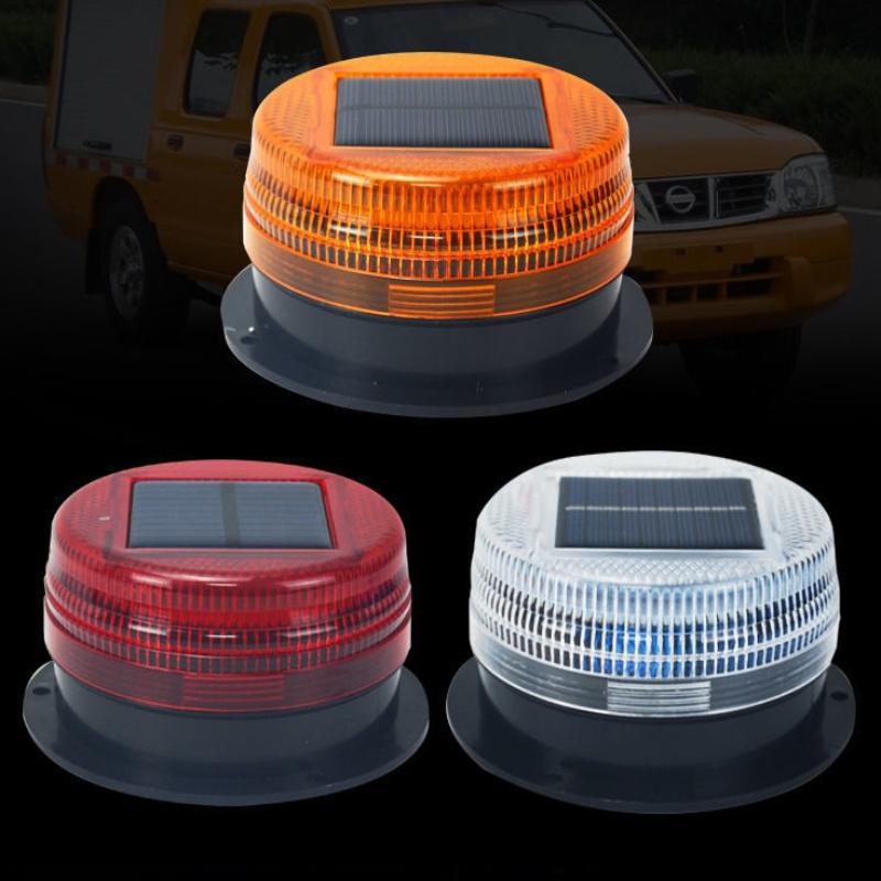 Luz de Advertência LED Recarregável Solar Sinalizador Giratório Piscante Luz de Emergência Magnética para Carro Lâmpada de Sinal de Advertência à Prova d'Água
