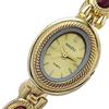 Faux Gemstone Bracelet Watch Ladies Vintage Oval Dial Wristwatch Elegant Quartz Watch Gift for Her Girlfriend Mom Wife