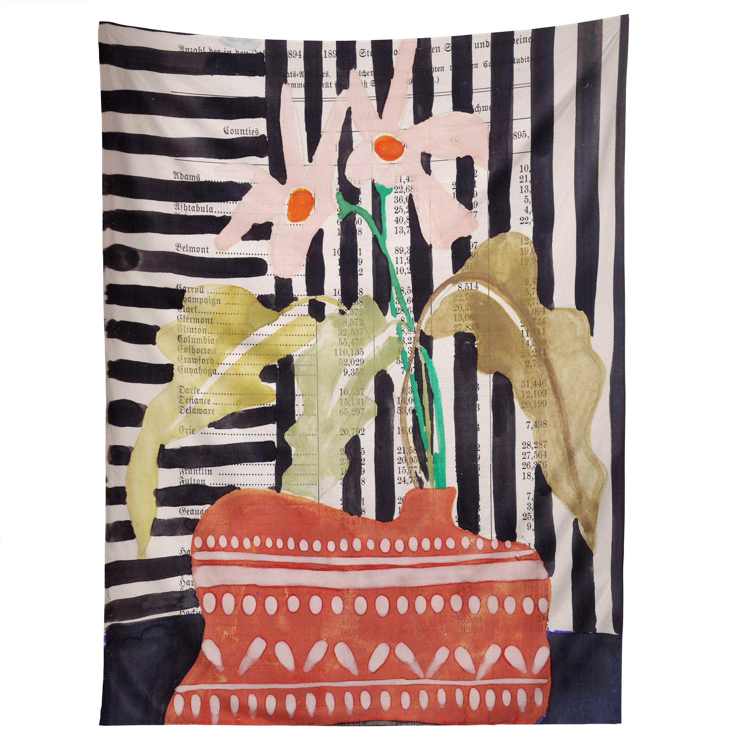 STILL LIFE WITH A VASE MODERN tapestry 75x100