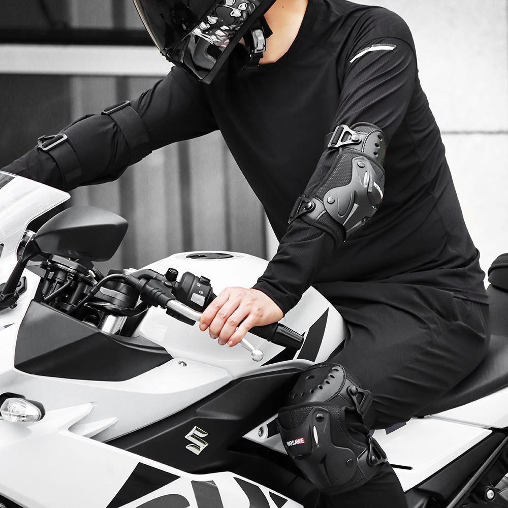 Wosawe Motorcycle Knee Elbow Pads Hard Shell Tactical Protective Gear for Adult Riders Anti-Fall Safety