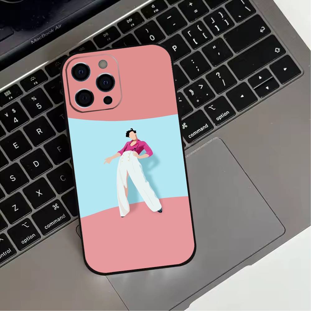 

Singer Harry Styles Phone Case For iPhone 17,16,15,14,13,12,11 Plus,Pro Max,XS,Soft Silicone Black Cover iPhone16se4