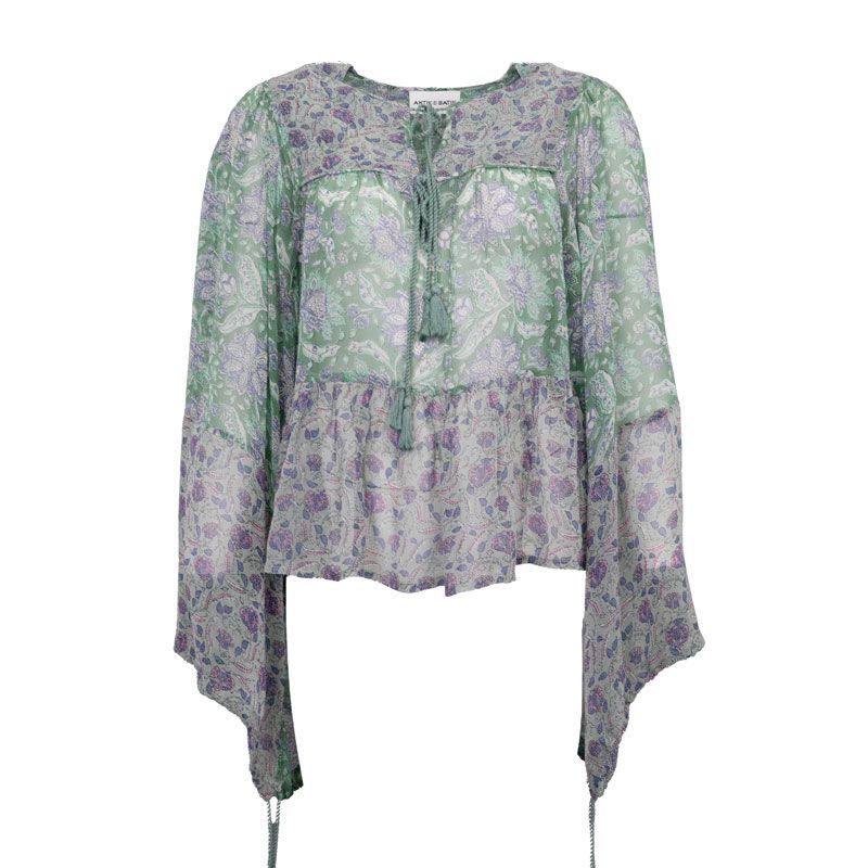 Haut manches longues loah transparent à fleurs Femme ANTIK BATIK