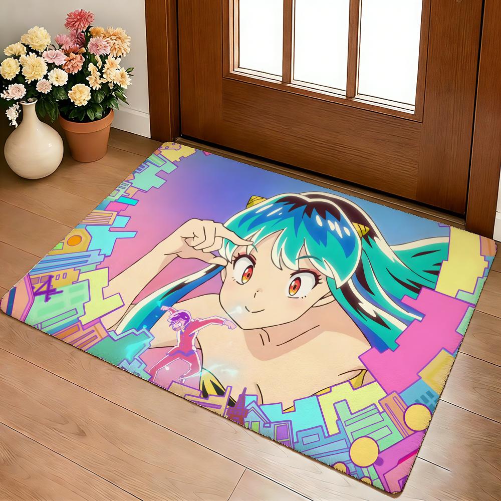 Urusei Yatsura Anime Game Floor Mat Cozy Flannel Soft Thick Non-Slip Mat For Living Room Bedroom Kitchen Decor Rugs