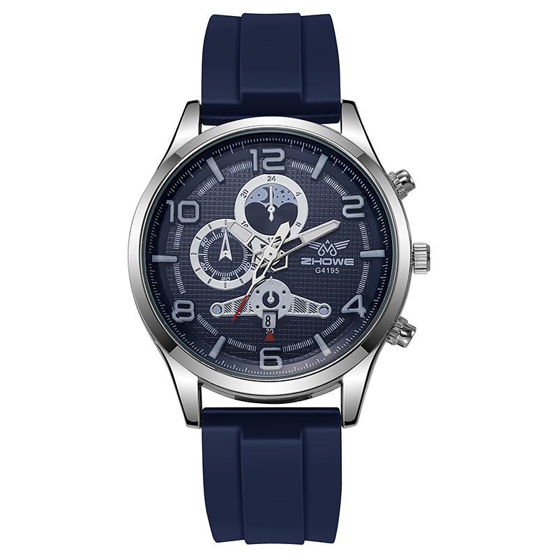 Men'S Watch Men'S Watch Casual Calendar Silicone Waterproof Quartz Watch