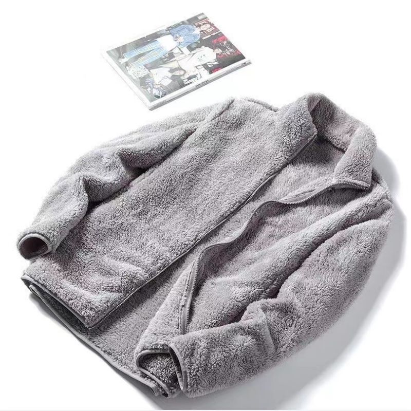 Autumn Winter Women's Thick Warm Coral Fleece Jacket Zipper Polar Fleece Outerwear Soft Casual Style Coat