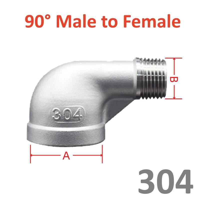 

1/8 1/4 3/8 1/2 3/4 1 Female x Male Thread Street Elbow 90 Degree Angled SS 304 Stainless Steel Pipe Fitting Connectors A 1l8 BSP&B 1l8 BSP