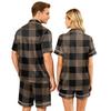 Couple Matching Pajama Set Short Sleeve Button Down Shirt and Shorts Loungewear Soft Casual Sleepwear Set Available In S To XXXXL