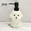 Dispenser per Lozione a Forma di Cane dei Cartoni Animati 400ML Dispenser per Sapone in Ceramica con Pompetta in Plastica, Bottiglia Ricaricabile a Forma di Cucciolo Contenitore per Liquidi a Mano, Vuoto Gel Doccia