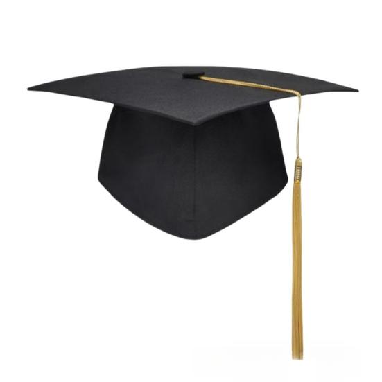 Absolventenhut mit Quaste, verstellbare Größe, leicht, matt, robust, für Abschlussfeiern und Partys