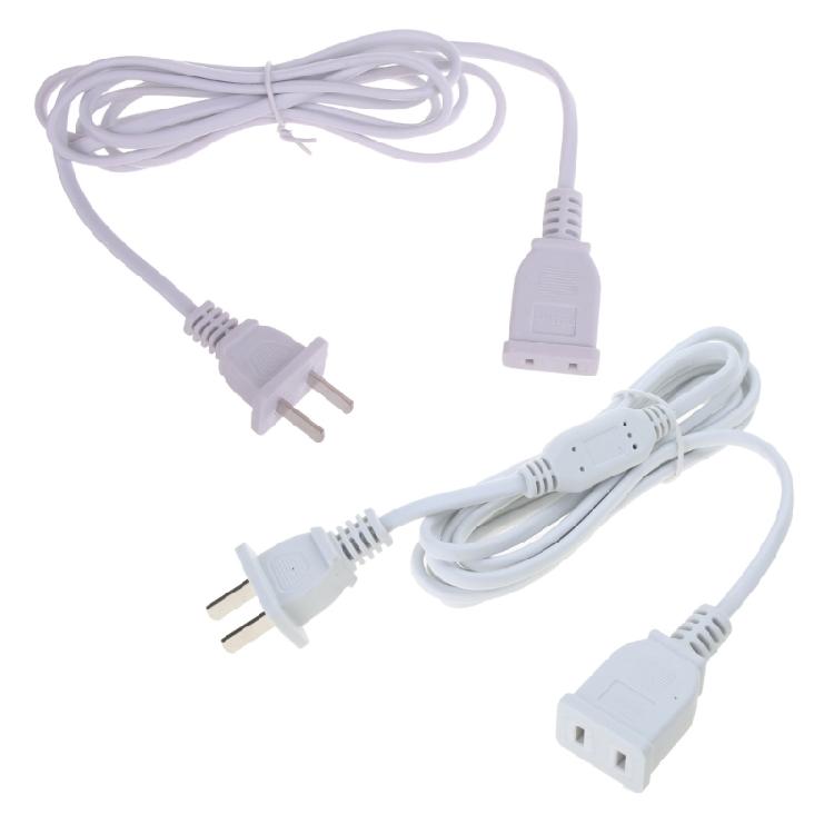 2 Prong Extension Cord US AC 2-Prong Male and Female Power Cable 750W 85-265V
