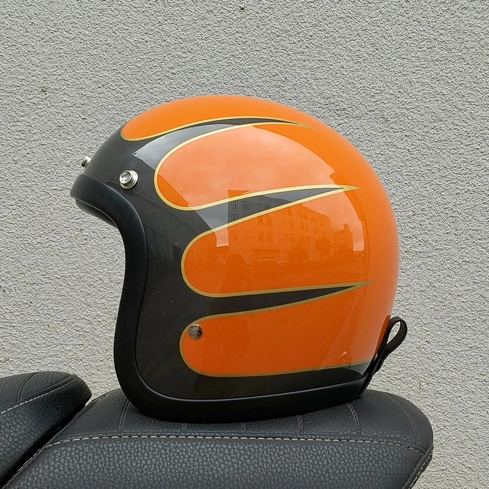 Retro Motorcycle Helmet Open Face ECE DOT Approved Moped 3/4 Vintage Low Profile Japanese Style Half Helmet Men Women Casco Moto