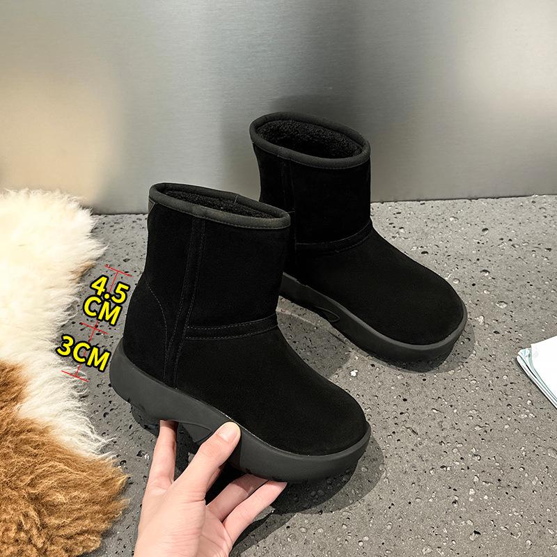 

Женские сноубутсы, увеличивающие рост: Натуральная кожа, на вельветовой подкладке, водонепроницаемые, на толстой подошве и теплые для зимних дней до -40°. 37 чёрный