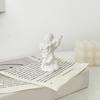 2 Pcs Mini Cupid Figurine Small Resin Cherubs Playing Musical Instrument