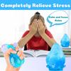 Glitter Gumdrop Squeeze Ball, Sensory Stress Relief Toy with Removable Base, Water Drop Shaped Squishy for Anxiety, Reusable Fidget Toy for Kids and
