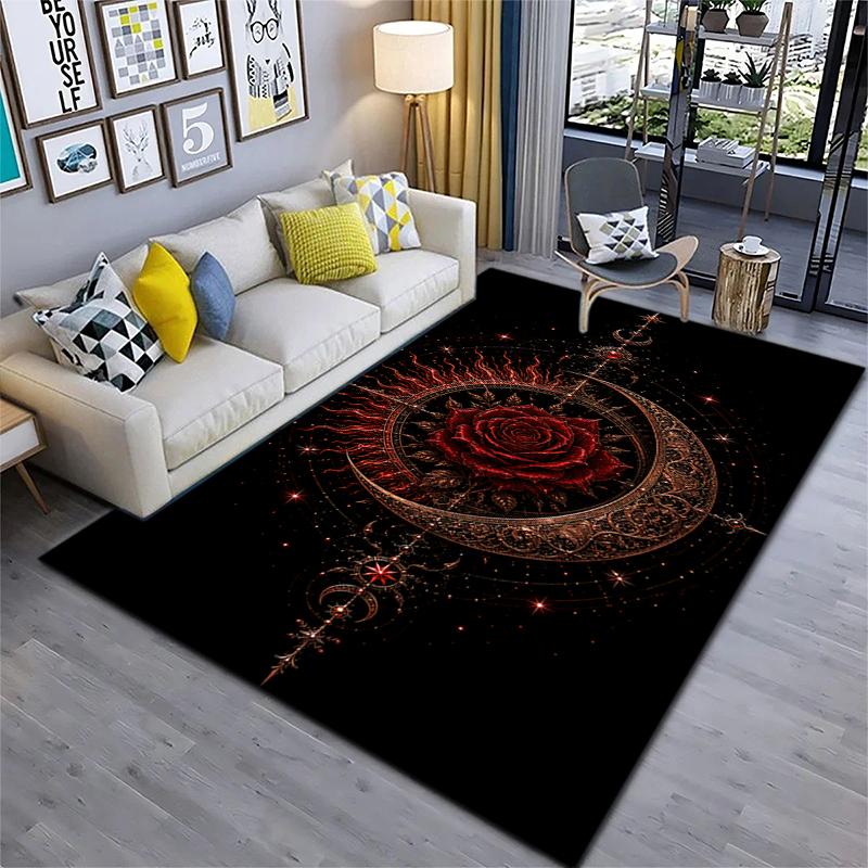 Mystical Lunar Phases Art Print Carpet Floor Mats Printing Christmas Gifts Fashion Art