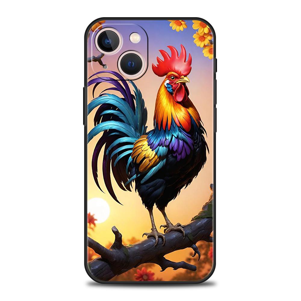 Phone Case Cover for iPhone 17 16 15 14 13 12 Pro Max 11 Pro Max 17 AIR Plus Shockproof Soft TPU Shell Cock Rooster Chicken Bags