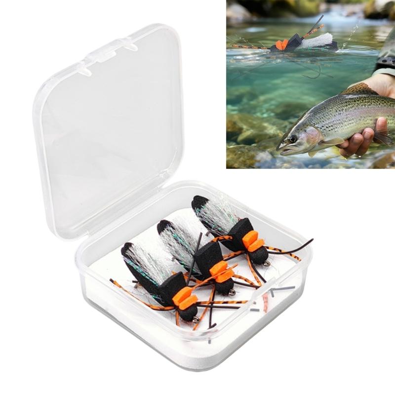 Fly Fishing Insect Fly Fishing Lures Fly Trouts Fish Baits Foam Head Hook Fly Fishing Tackle Sharpened Hook Fly Lures