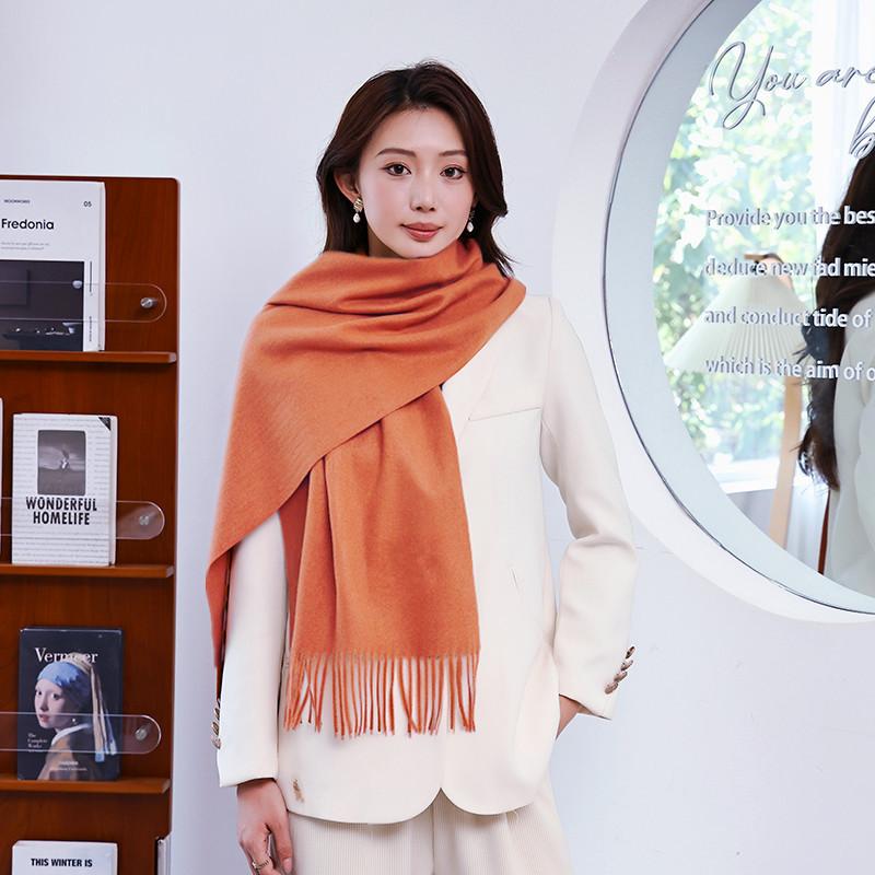 Scarf women's winter high-end sense solid color scarf Korean atmosphere men's cashmere shawl scarf autumn and winter
