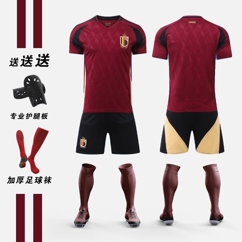 2024 European Cup Belgium jersey Football jersey Quick-drying Qatar De Bruyne training suit Men s One size fits all