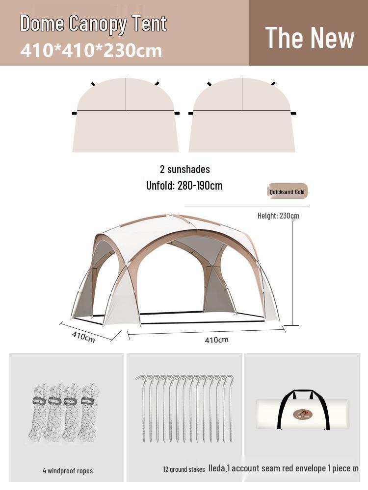 Dome Canopy Tent: Large Multi-Person Sunshade, UV and Weather-Resistant, Ideal for Outdoor Camping