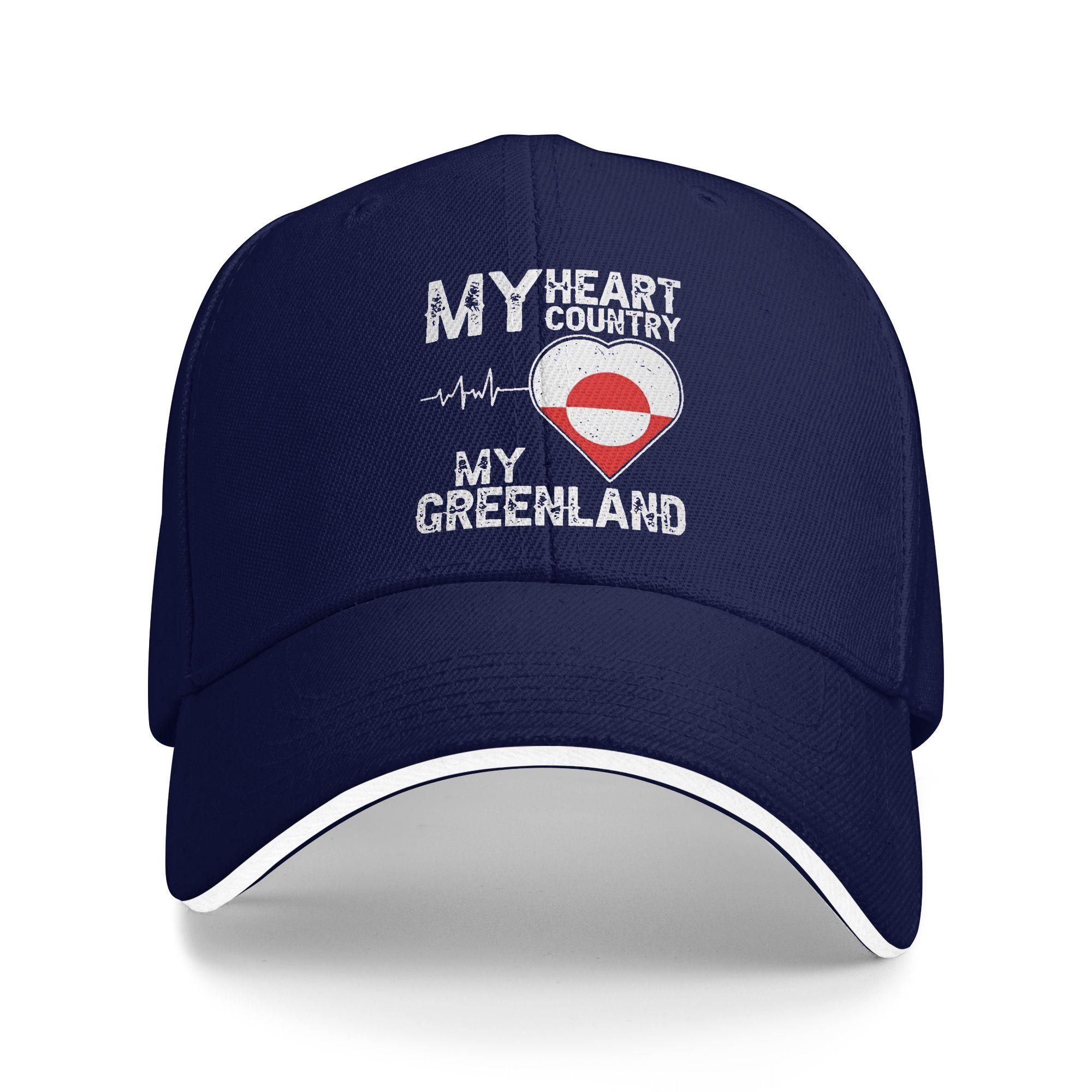 

Summer Casual Baseball Cap My Heart Country Heartbeat My Greenland Running Hats For Unisex Sun Visor Fashion Baseball Caps One Size
