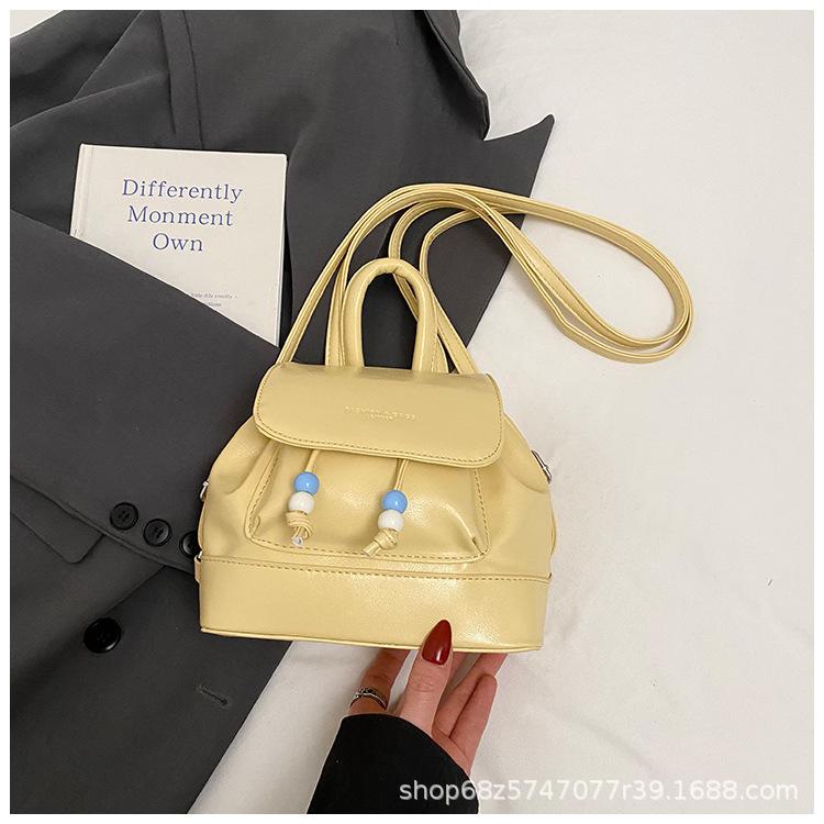 Trendy Korean simple backpack 2025 new drawstring pleated women's bag going out travel small backpack