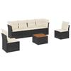 VidaXL Salon de Jardin avec Coussins 7 pcs, Canapés de Terrasse, Ensemble de Meubles de Patio, Mobilier d'Extérieur, Noir 3255881