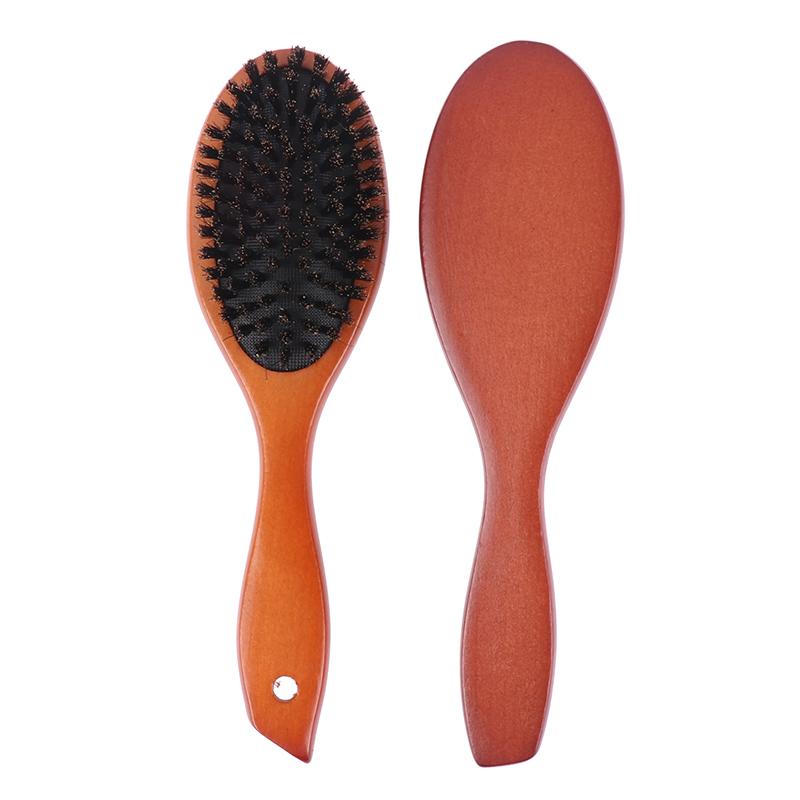 Boar Bristle Hair Brush Women Combs For Hair Wood Hairbrush Detangle Straightener Brush Hair Comb Barber Accessories