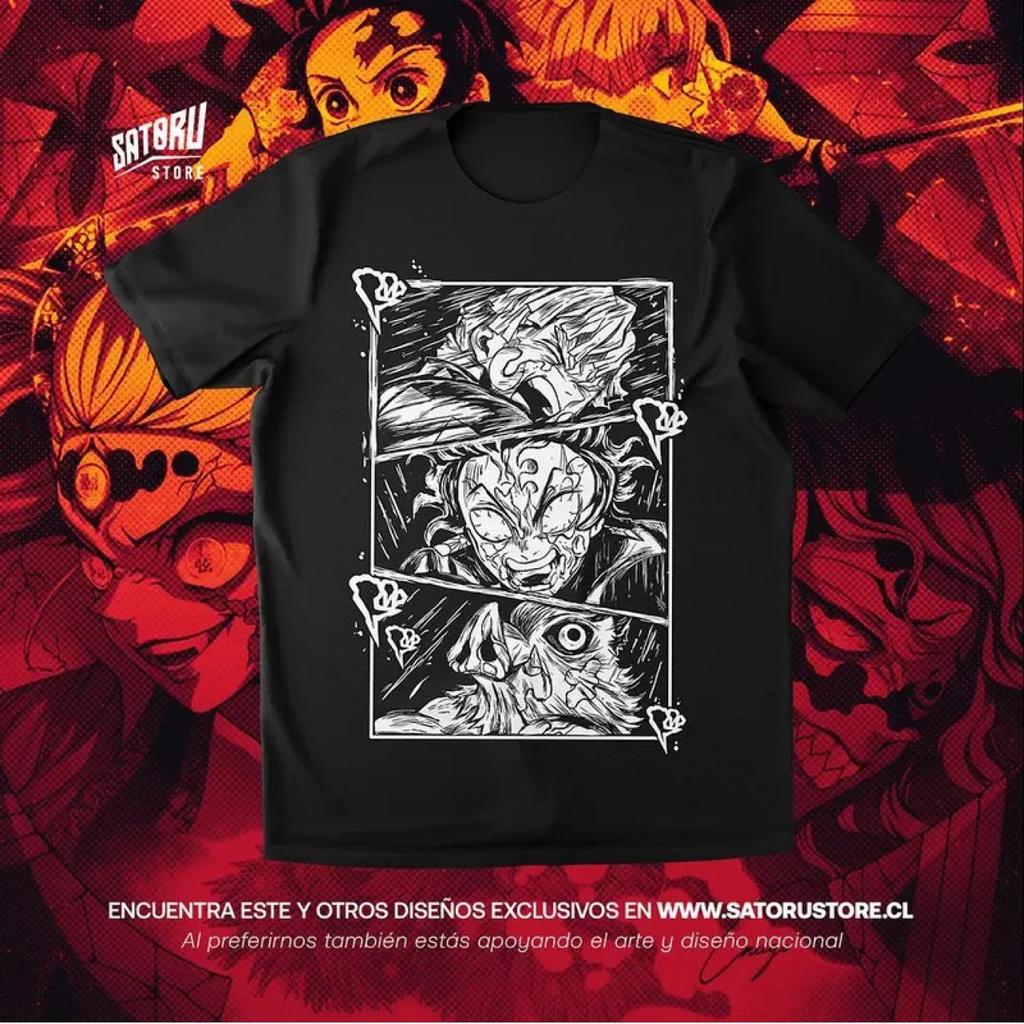 American Retro Men's Ghost Extermination Animation Pattern T-shirt Animation Summer New Men's and Women's Streetwear