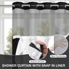 BreezeLoom - Snap-On Shower Curtain with Detachable Liner, 75-Inch x 72-Inch, Soft Lavender  Black