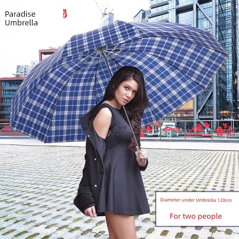 10 Bones British Style Extra Large Foldable Plaid Paradise Umbrella