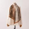 2026 Silk Wool Double Layer Scarf Light Luxury Fashion Neck Warmer