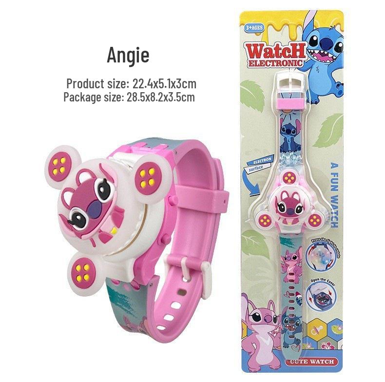 Deluxe Children's Cartoon Music Watch with Colorful Luminous Rotating Gyro - Electronic Toy Gift