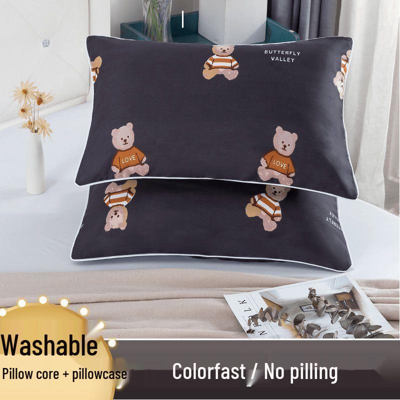 Single Pillow Set: Includes Removable & Washable Pillowcase, Perfect for Student & Adult Neck Support