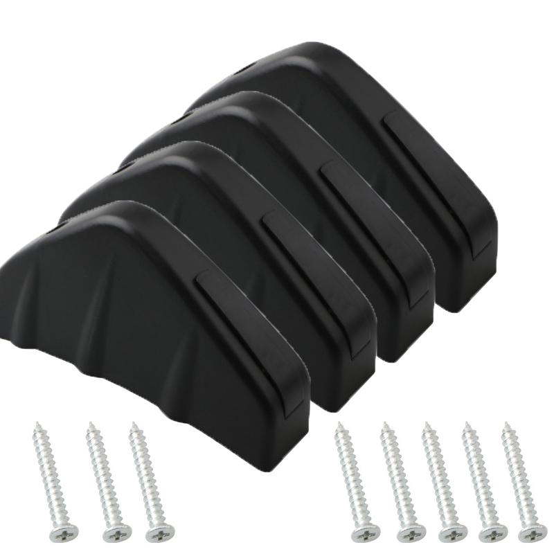 4pcs Universal Carbon Fiber Car Modified Rear Bumper Diffuser Spoiler Black Red ABS Rear Bumper Lip Diffuser Anti-collision