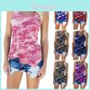 Stylish Women's Ladies Sleeveless Camo Vest Tops With Breathable Fabric For Summer