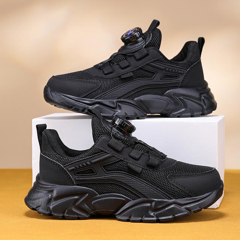 2025 neue Jungen atmungsaktive Sneaker Jungen Sneaker Frühling und Herbst Grundschüler schwarze Netzschuhe ältere Kinder lässig