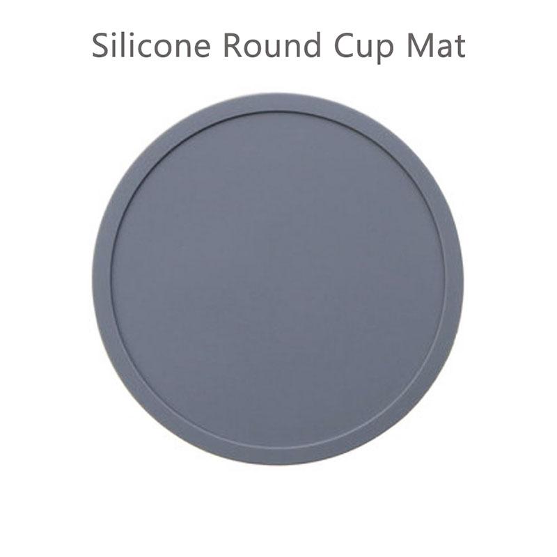 Food Grade Silicone Circular Coaster Waterproof Anti-Slip Hot Beverage Mat for Tea Coffee Glass Use - Home Dining Table Access