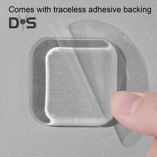 6 τμχ Διαφανές πώμα πόρτας Προστατευτικό τοίχου Αυτοκόλλητο πόμολο πόρτας σιλικόνης Προστατευτική ασπίδα αντισύγκρουσης Στρογγυλή τετράγωνη πόρτα σιγαστήρα προφυλακτήρα