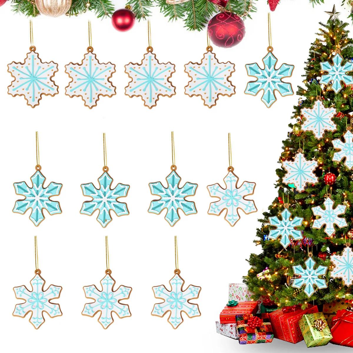

12-120 шт. 2026 Снежинка Рождество DIY Украшение Подвесное украшение Пряничный человечек Флаг Гирлянда для елки Праздничный декор сцены 1Bag