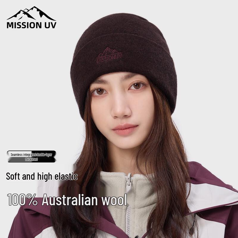 MISSION UV Women s Warm Wool Knitted Beanie 56-60CM