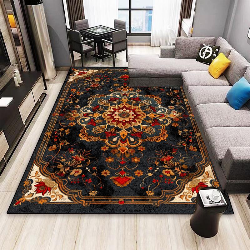 Nordic Persian Style Carpet for Living Room Home Decoration Retro Lounge Rugs Soft Bedroom Carpets Non-slip Bedside Mat Washable