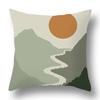 Green Plant Abstract Geometric Printing Pattern Home Living Room Sofa Decoration Square Polyester Throw Pillow Pillowcase