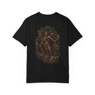 Theseus Minotaur Greek Mythology T-Shirt Black Back Print Comfort Colors 1717