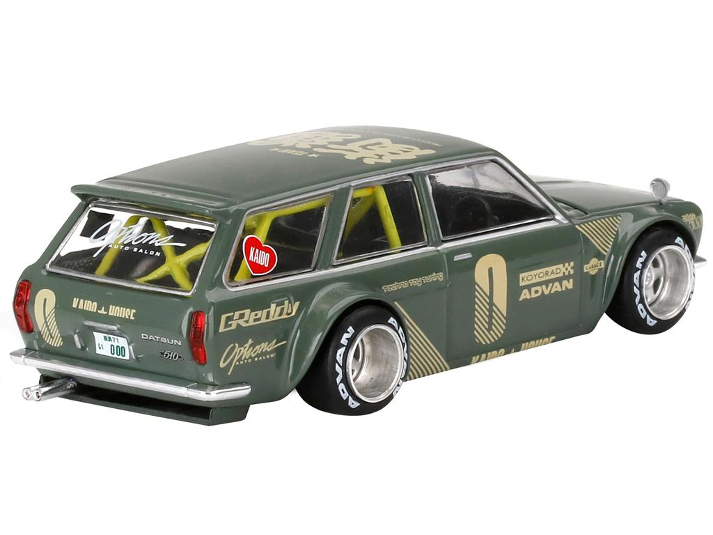 Truescale Miniatures 1971 Datsun 510 Green Jun Kaido House Special Diecast Model Truescale Miniatures KHMG010 Wagon, Right-Handed Drive, (Design