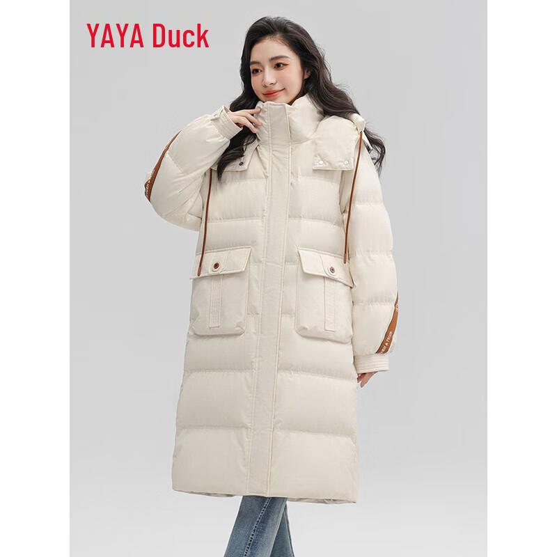 YAYA Women's Patchwork Over-the-Knee Down Jacket