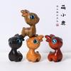 Wooden Cute Cartoon Deer Ornaments Miniature Figurine Home Decor DIY Key Chain Accessories Birthday Gifts Souvenirs